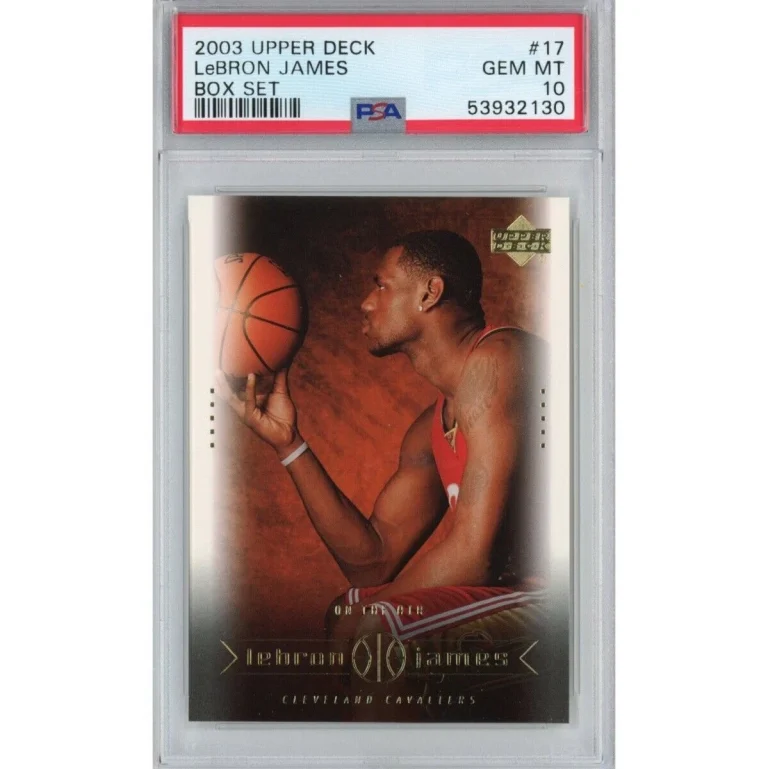 Graded 2003-04 Upper Deck LEBRON JAMES #17 Box Set Rookie Basketball Card PSA 10