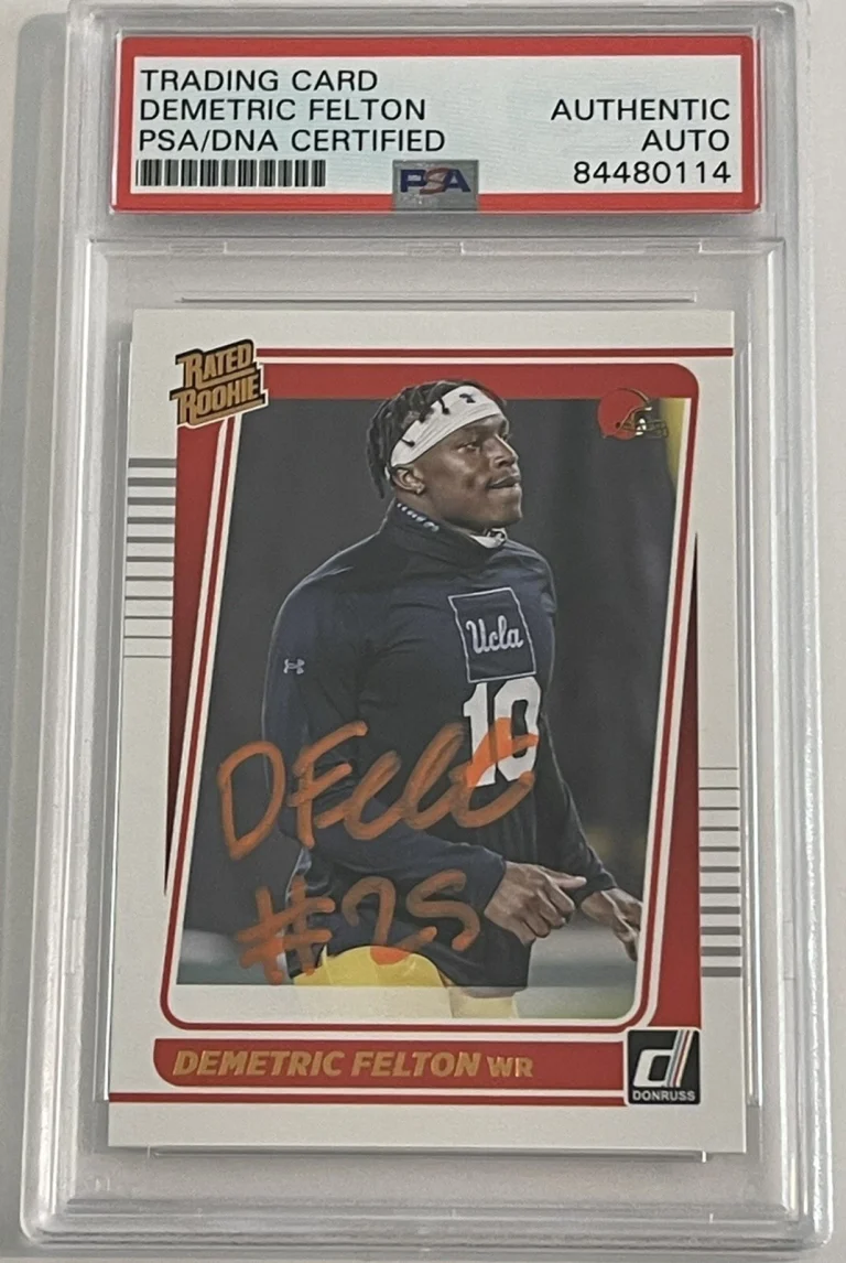 Demetric Felton Signed Cleveland Browns 2021 Donruss Rated Rookie Canvas PSA/DNA