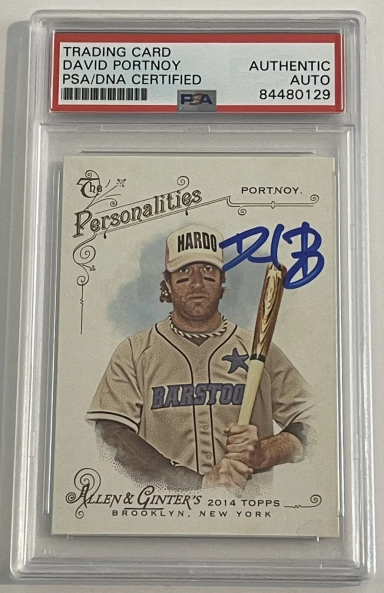 DAVE PORTNOY SIGNED BARSTOOL 2014 TOPPS ALLEN AND GINTER BASEBALL CARD PSA/DNA