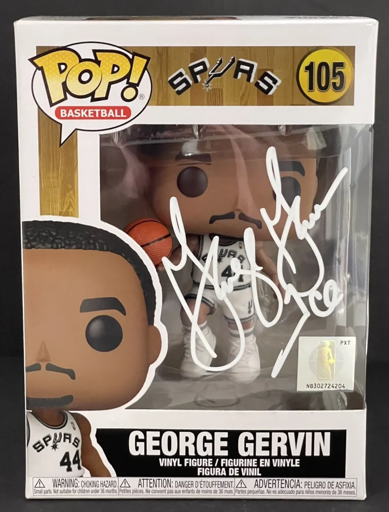 George Gervin Signed Autographed San Antonio Spurs Funko Pop Vinyl Iceman JSA