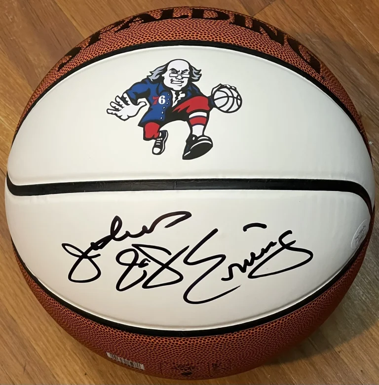 Julius Erving Signed Autographed Philadelphia 76ers White Panel Basketball JSA