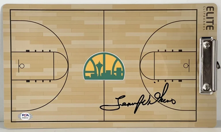 Lenny Wilkens Signed Autographed Seattle SuperSonics Coaches Clipboard PSA/DNA