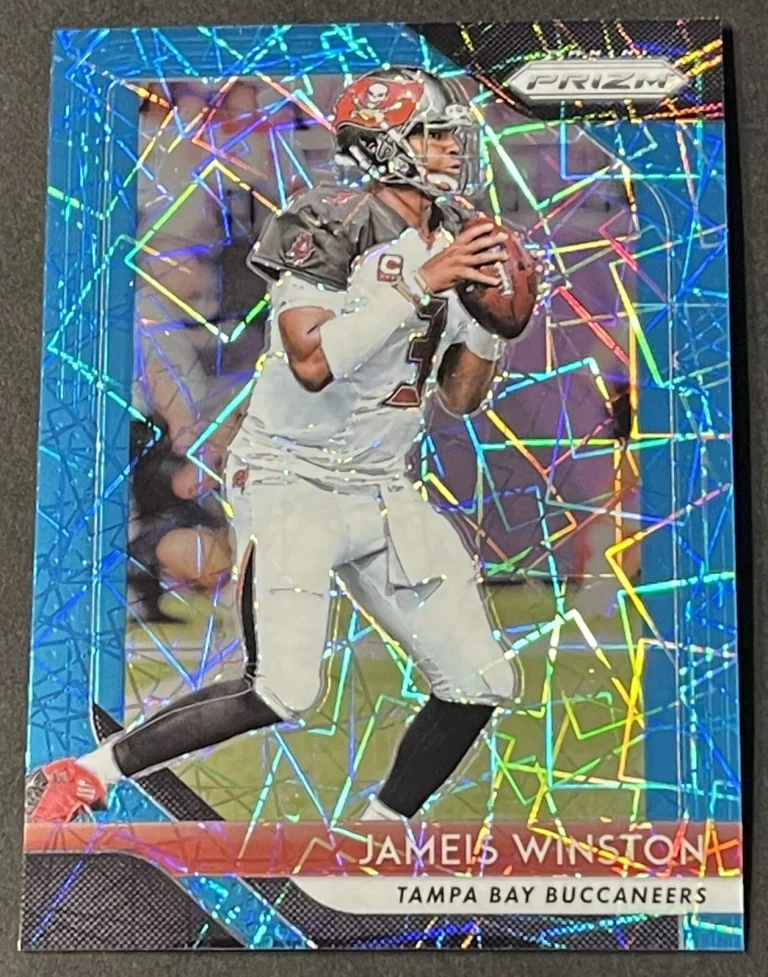 2018 Panini Prizm Jameis Winston Blue Laser Prizm #13 New Orleans Saints