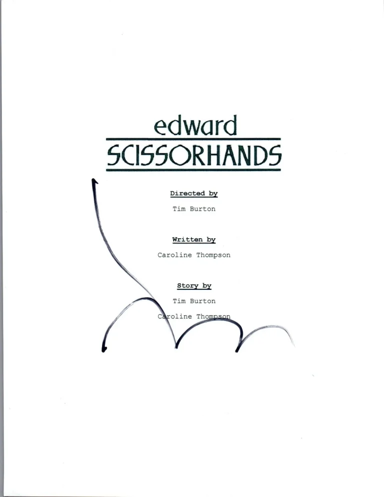 Johnny Depp Signed Autographed EDWARD SCISSORHANDS Movie Script COA VD