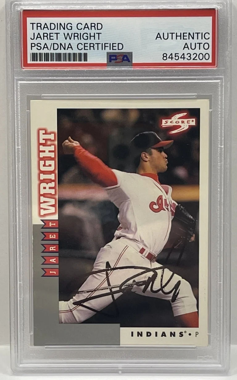 Jaret Wright Signed 1998 Score Cleveland Indians Slabbed Card PSA/DNA