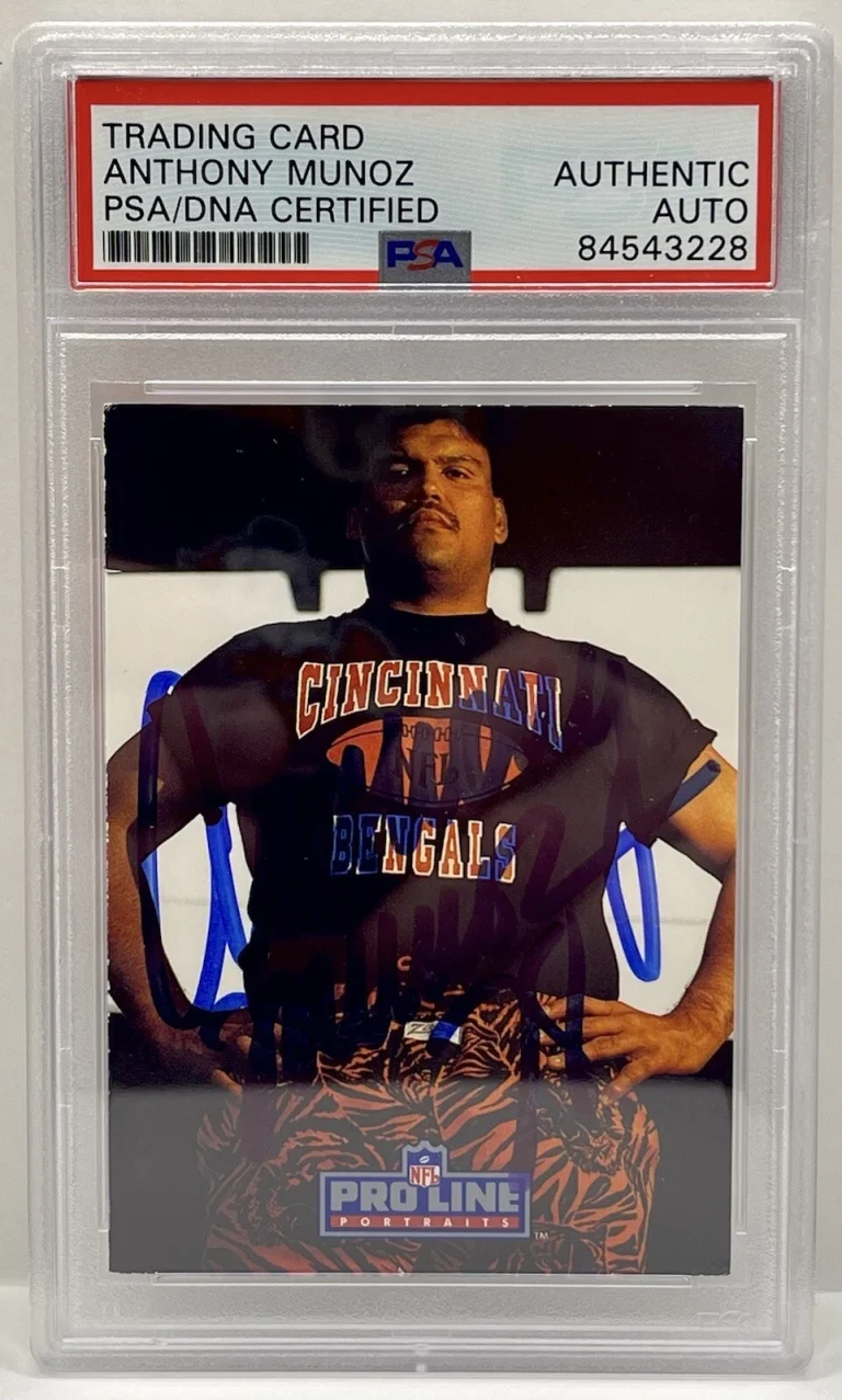 Anthony Munoz Signed 1991 Pro Line Bengals Card Slabbed PSA/DNA