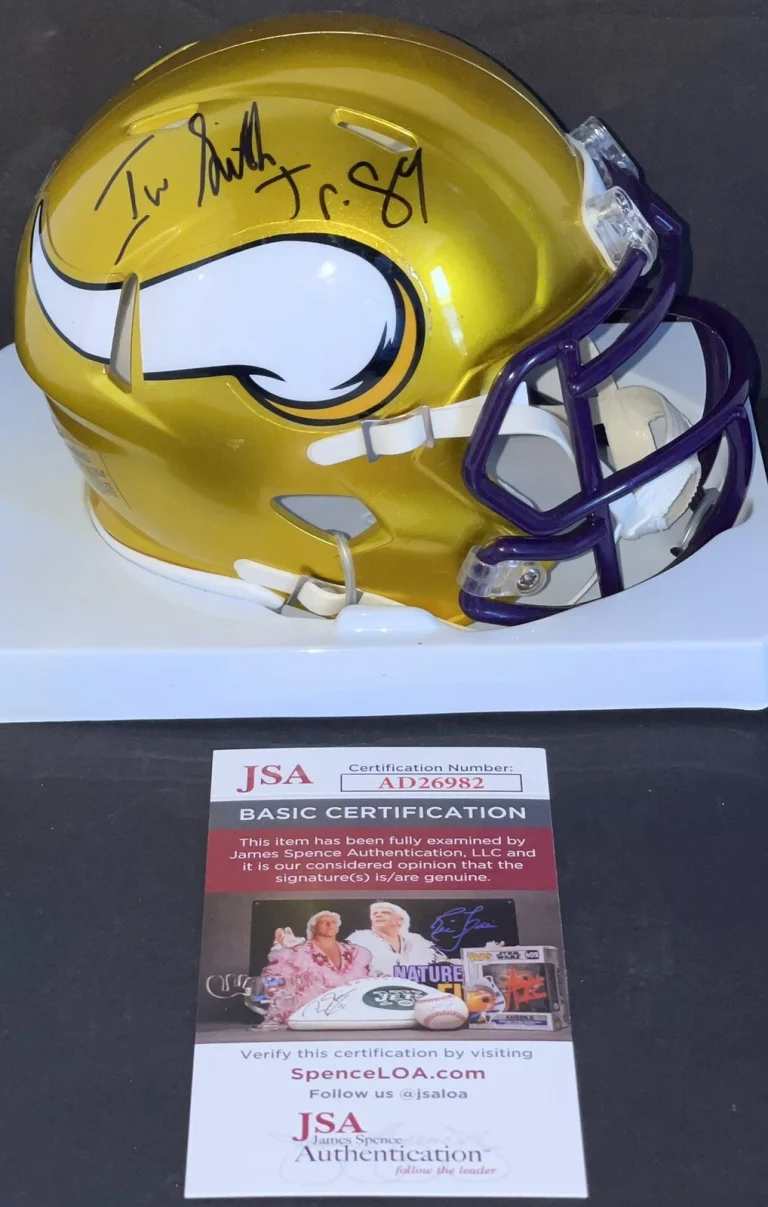 Irv Smith Jr Signed Autographed Minnesota Vikings Flash Mini Helmet JSA