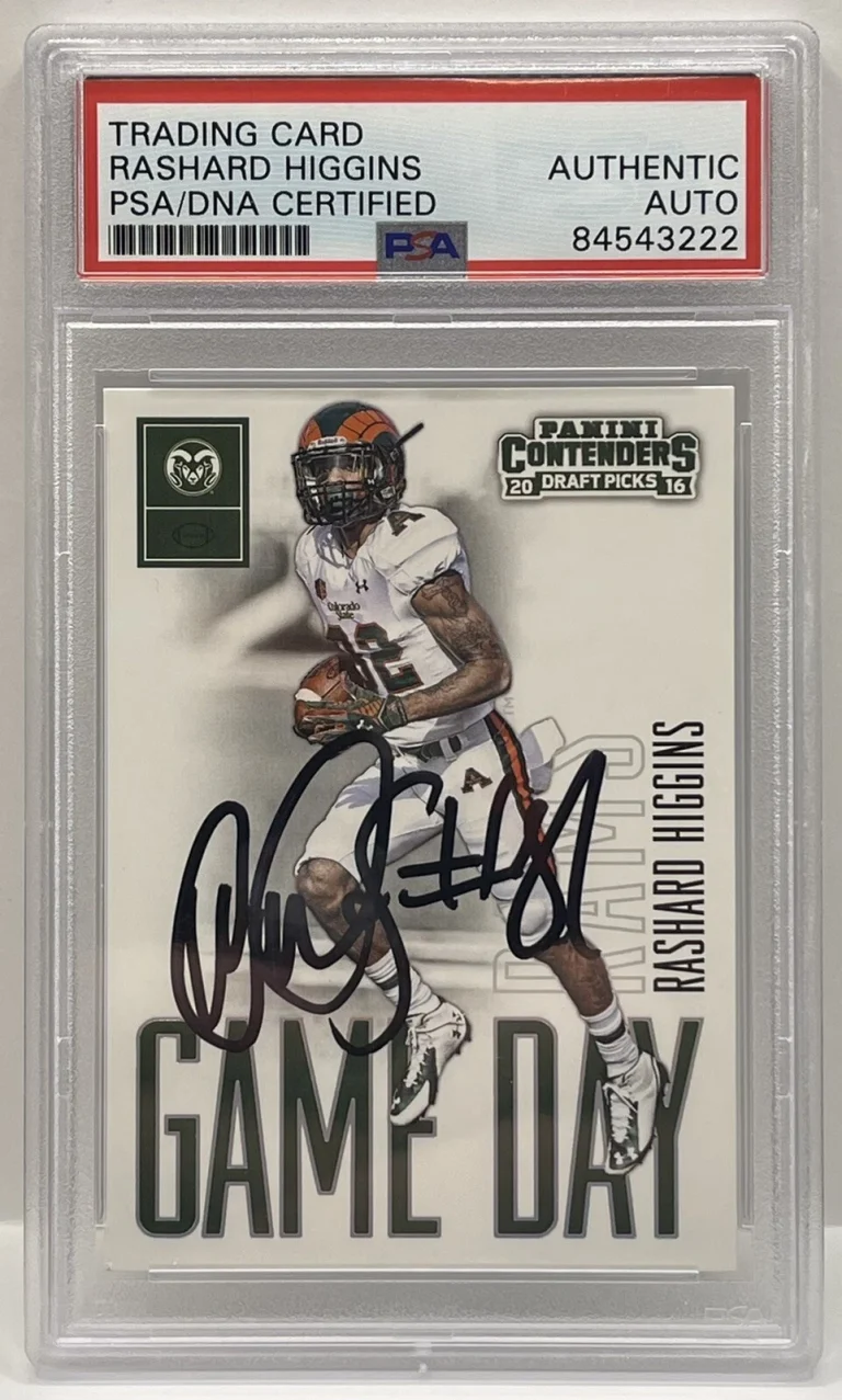 Rashard Higgins Signed 2016 Panini Rookie Card Carolina Panthers Slabbed PSA/DNA