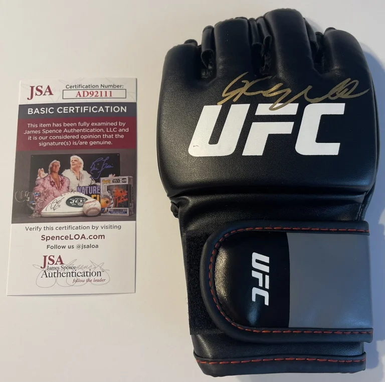 Santiago Ponzinibbio Signed Autographed UFC Fighter Glove MMA Champ JSA