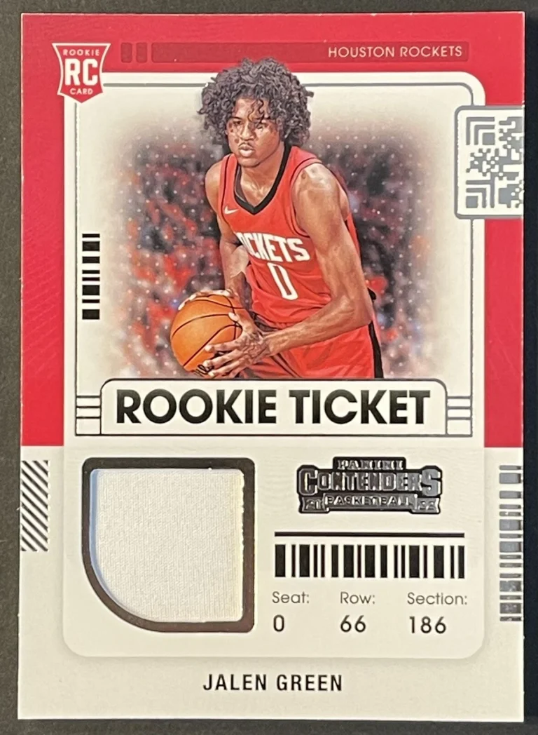 Jalen Green rookie jersey patch 2022 Contenders  Houston Rockets RS-JGR