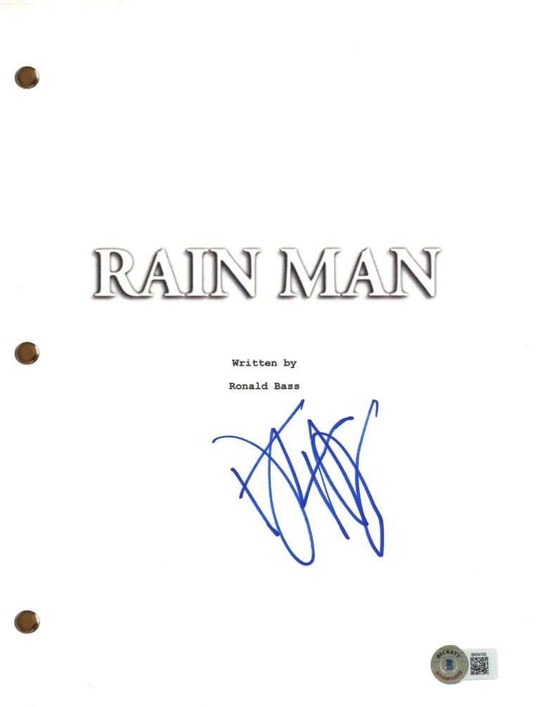 Dustin Hoffman Signed Autograph Rain Man Movie Script Screenplay Beckett COA