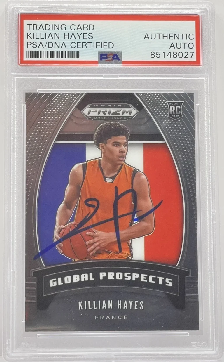 Killian Hayes Signed 2020-21 Prizm Rookie Card Detroit Pistons PSA/DNA Slabbed