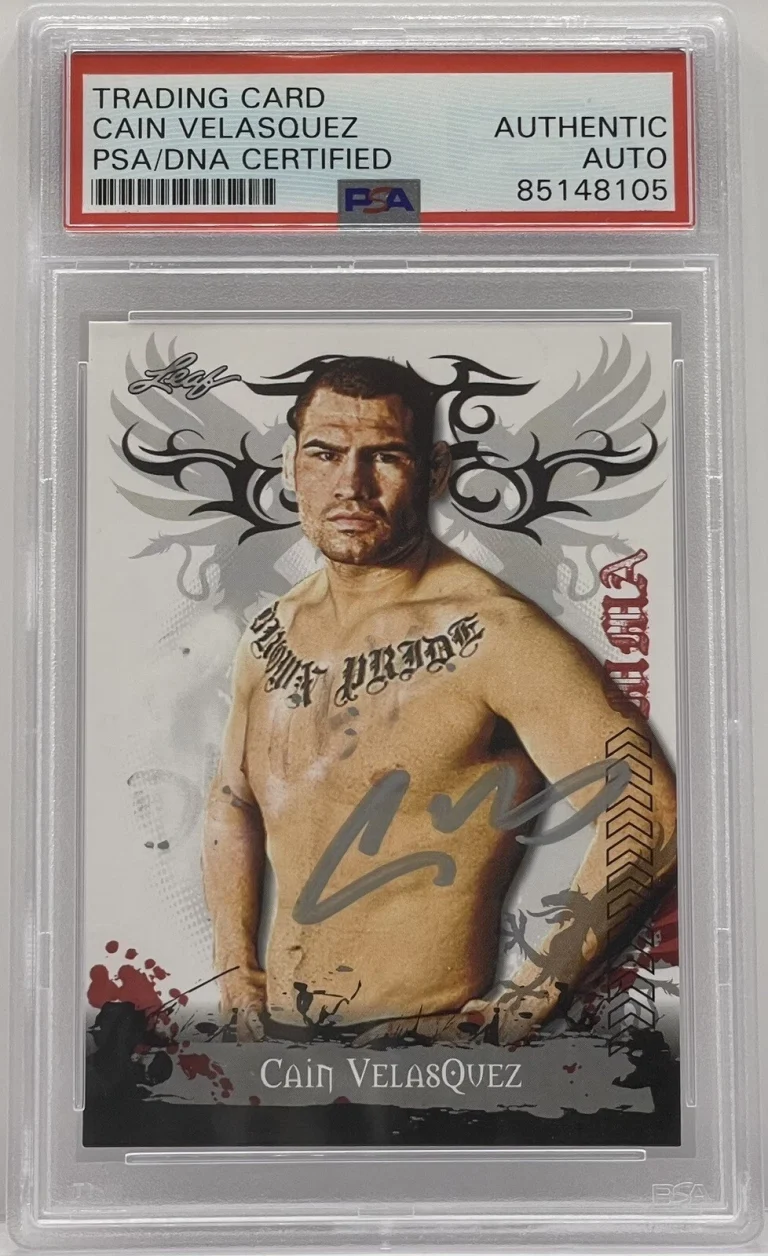 Cain Velasquez Signed 2010 Leaf  Card UFC Fighter PSA/DNA Slabbed