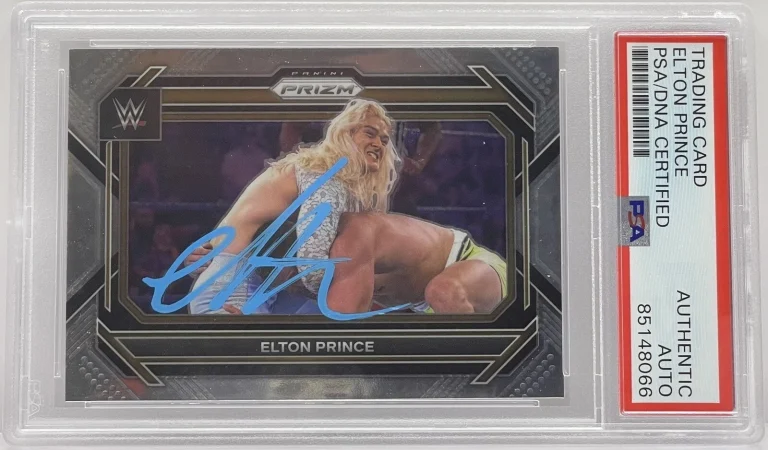 Elton Prince Signed 2023 Prizm Card WWE Superstar PSA/DNA Slabbed