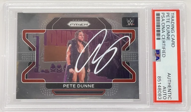 Pete Dunne Signed 2022 Prizm Card WWE Superstar PSA/DNA Slabbed
