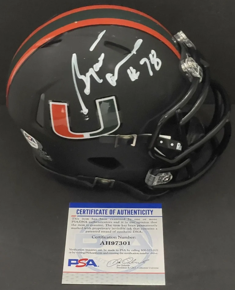 Bryant Mckinnie Signed Autographed Miami Hurricanes Mini Helmet PSA/DNA COA