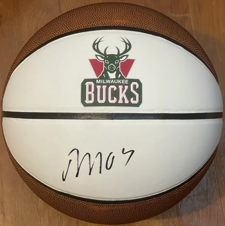 MarJon Beauchamp Signed Autographed Milwaukee Bucks Logo Basketball JSA COA