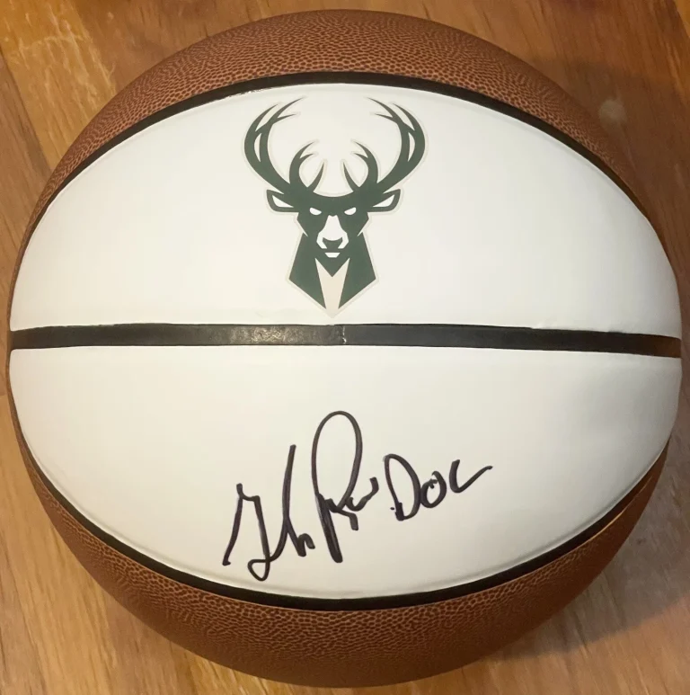Glen Doc Rivers Signed Autographed Milwaukee Bucks Logo Basketball PSA/DNA COA
