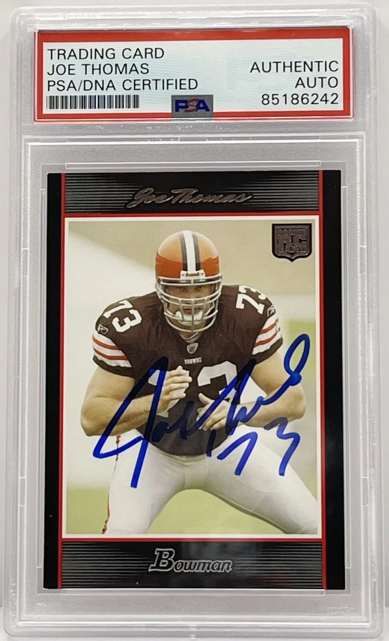 Joe Thomas Signed 2007 Bowman Rookie Card Cleveland Browns PSA/DNA Slabbed