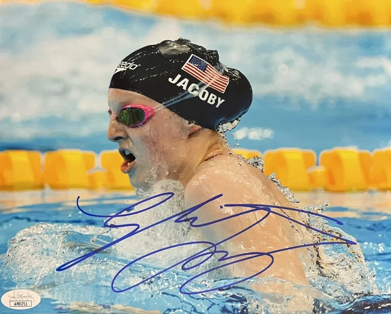 Lydia Jacoby Signed Autographed Olympic Swimmer Gold Medal JSA COA