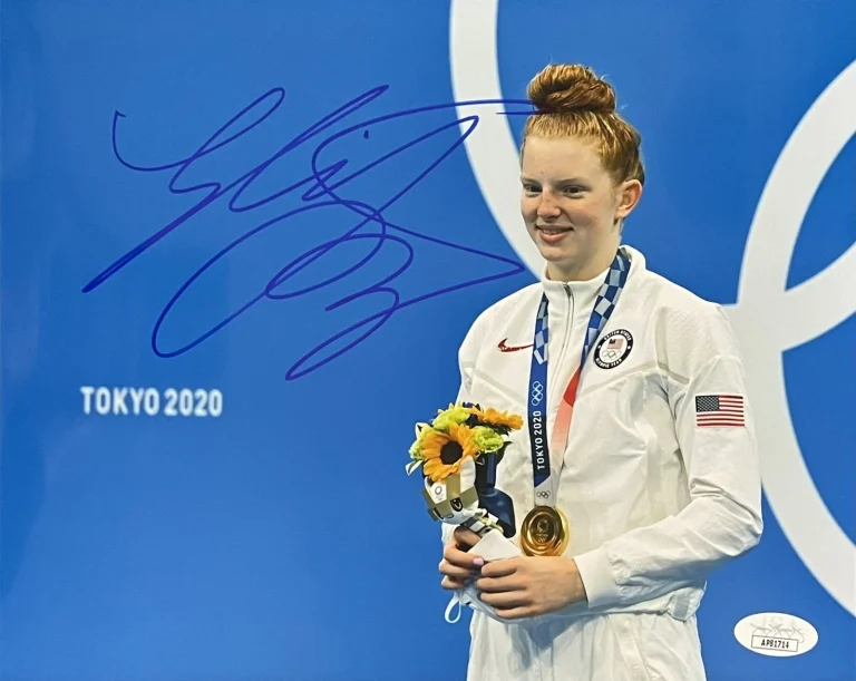 Lydia Jacoby Signed Autographed Olympic Swimmer Gold Medal JSA COA