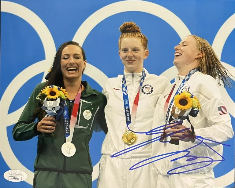 Lydia Jacoby Signed Autographed Olympic Swimmer Gold Medal JSA COA