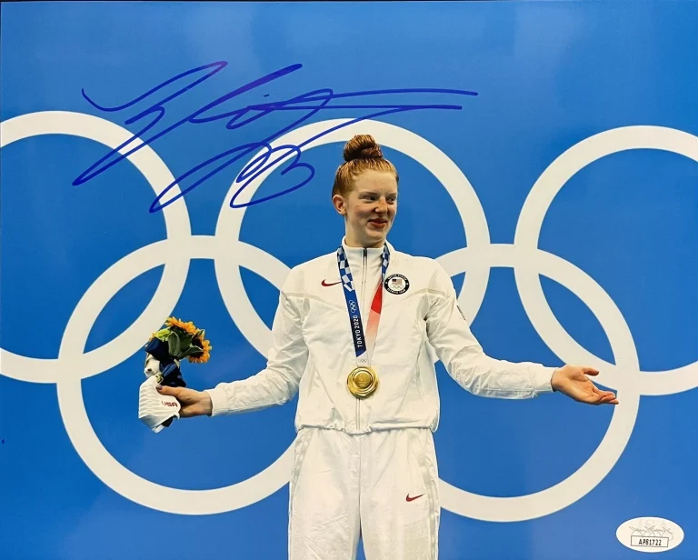 Lydia Jacoby Signed Autographed Olympic Swimmer Gold Medal JSA COA