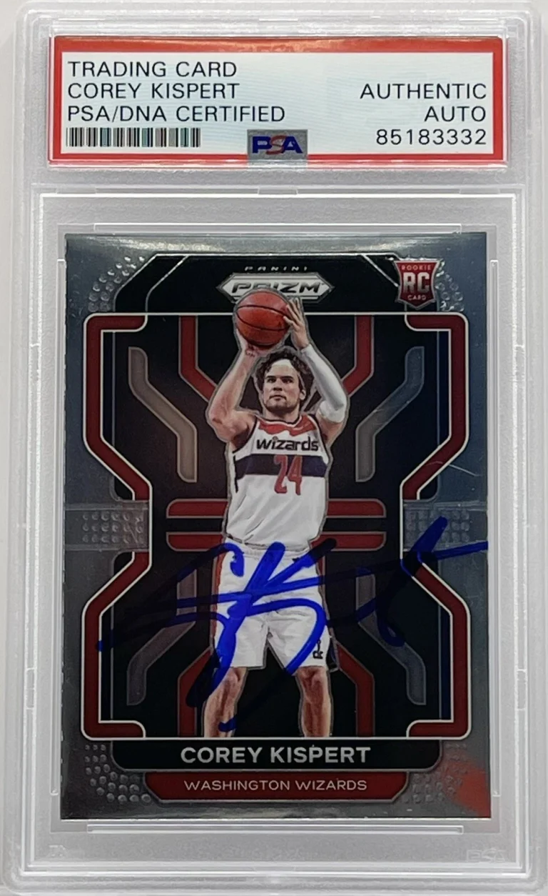 Corey Kispert Signed 2021-22 Prizm Rookie Card Wizard Slabbed PSA/DNA