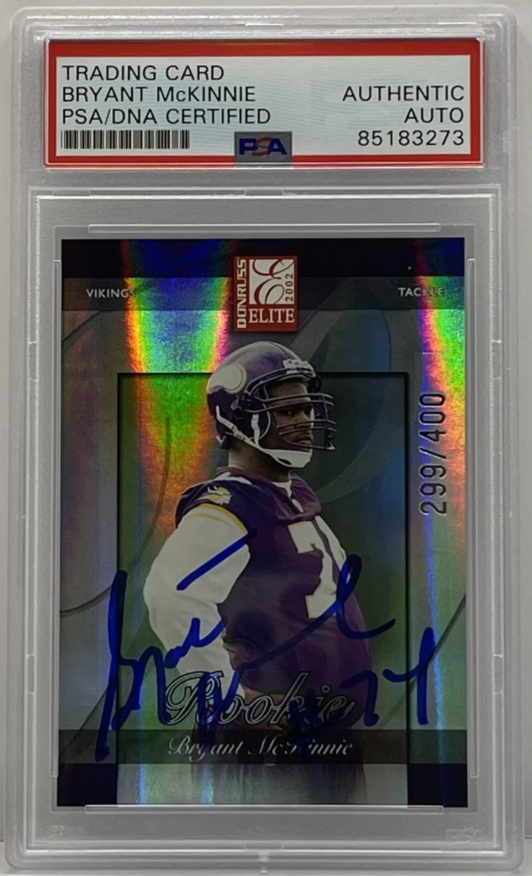 Bryant Mckinnie Signed 2002 Donruss Elite Rookie Card PSA/DNA Slabbed