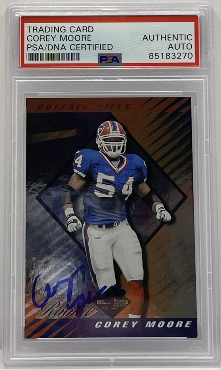 Corey Moore Signed 2000 Leaf Limited Rookie Card PSA/DNA Slabbed Bills