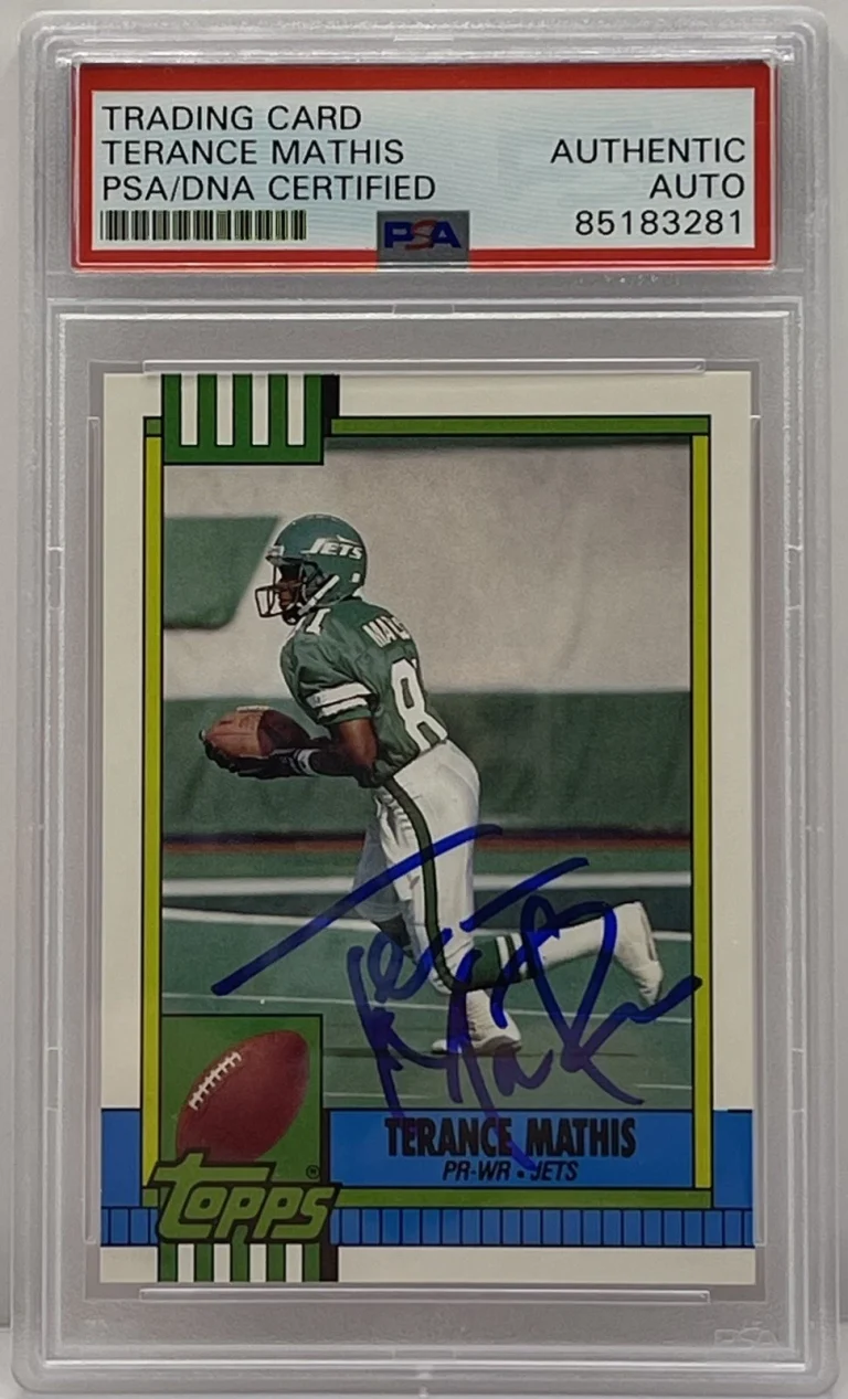 Terance Mathis 1990 Topps Rookie Card PSA/DNA Slabbed New York Jets
