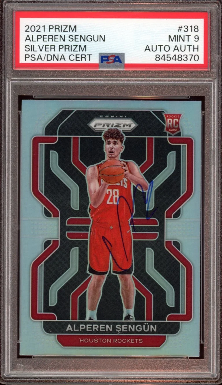 2021 Panini Prizm #318 Alperen Sengun Silver Prizm Rookie Card Auto Psa MINT 9