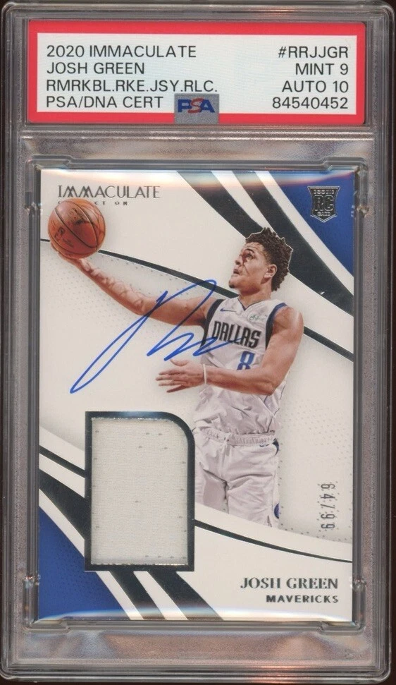 2020 Panini Immaculate Josh Green Rookie Remarkable RPA Auto /99 Psa MINT 9/10