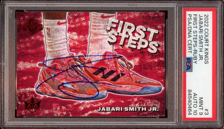 2022 Court Kings Jabari Smith Jr First Steps Ruby Rookie Auto /149 Psa MINT 9/10
