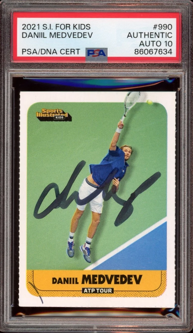 Daniil Medvedev Signed 2021 SI For Kids Card #990 Psa GEM MINT 10 AUTO RC