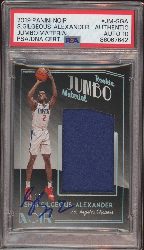 2018 Panini Noir Shai Gilgeous Alexander Rookie Jumbo Mat /99 PSA/DNA AUTO 10 RC