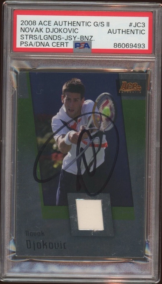 2008 Ace Authentic Novak Djokovic Grand Slam II Stars/Legends Jersey Auto Psa