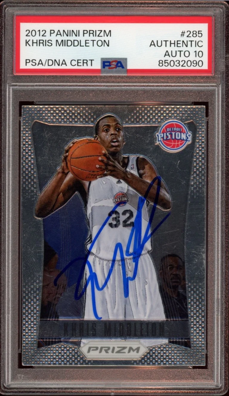 2012 Panini Prizm #285 Khris Middleton Rookie Card Psa GEM MINT 10 AUTO RC