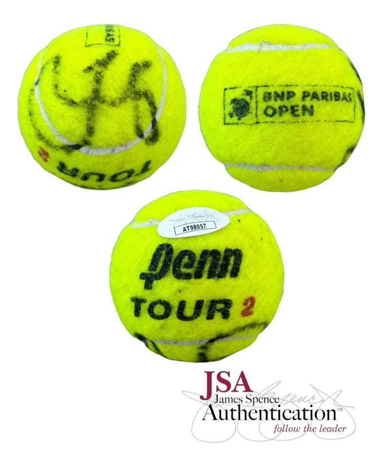 Taylor Fritz Signed Match Used Indian Wells Tennis Ball + JSA COA 2022 Champion