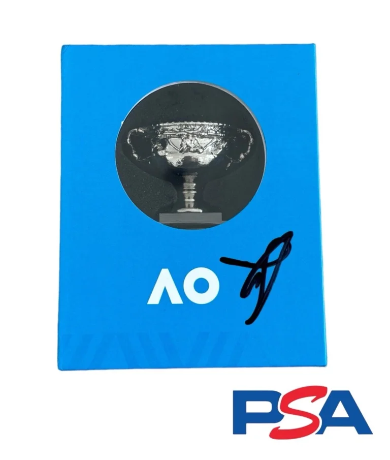 Jannik Sinner Signed Australian Open Mini Trophy PSA AUTO 2024 2025 AO CHAMPION
