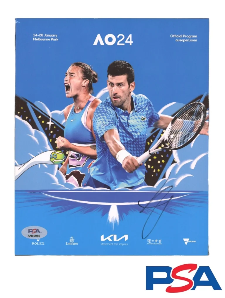 Jannik Sinner Signed 2024 Australian Open Official Program Psa/Dna Champion Auto