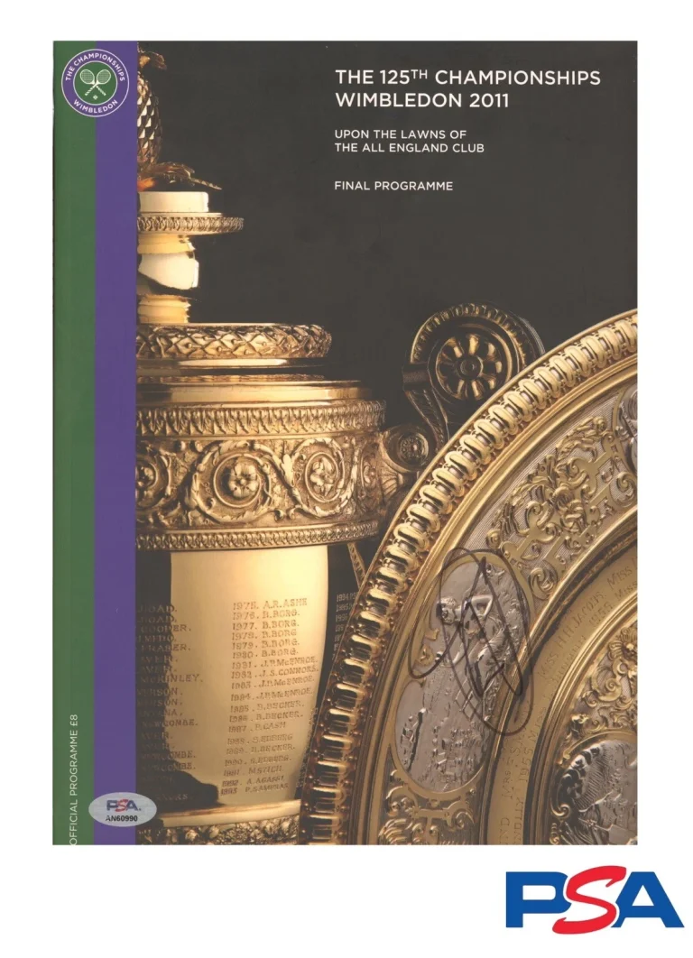 Novak Djokovic Signed 2011 Wimbledon Final Official Program Psa/Dna Champion