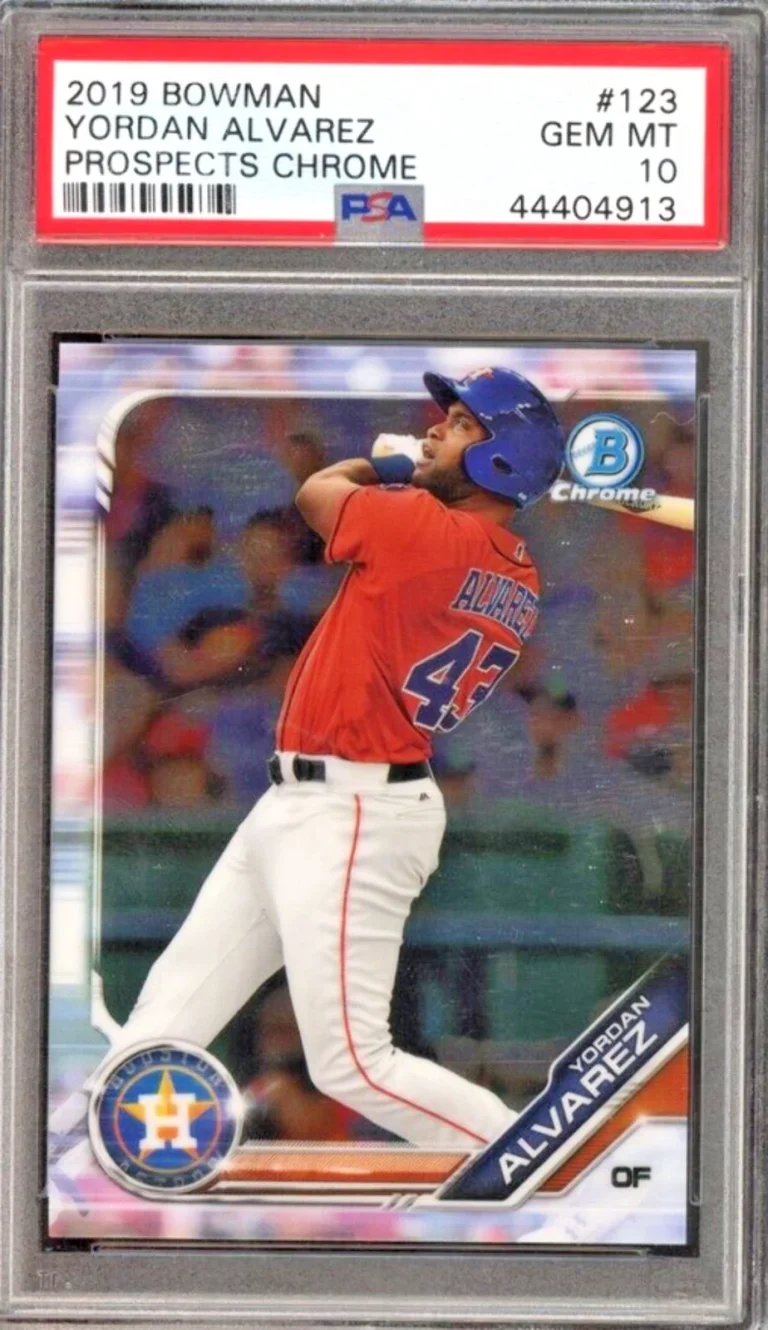 Graded 2019 Bowman Yordan Alvarez #123 Prospects Chrome RC Baseball Card PSA 10