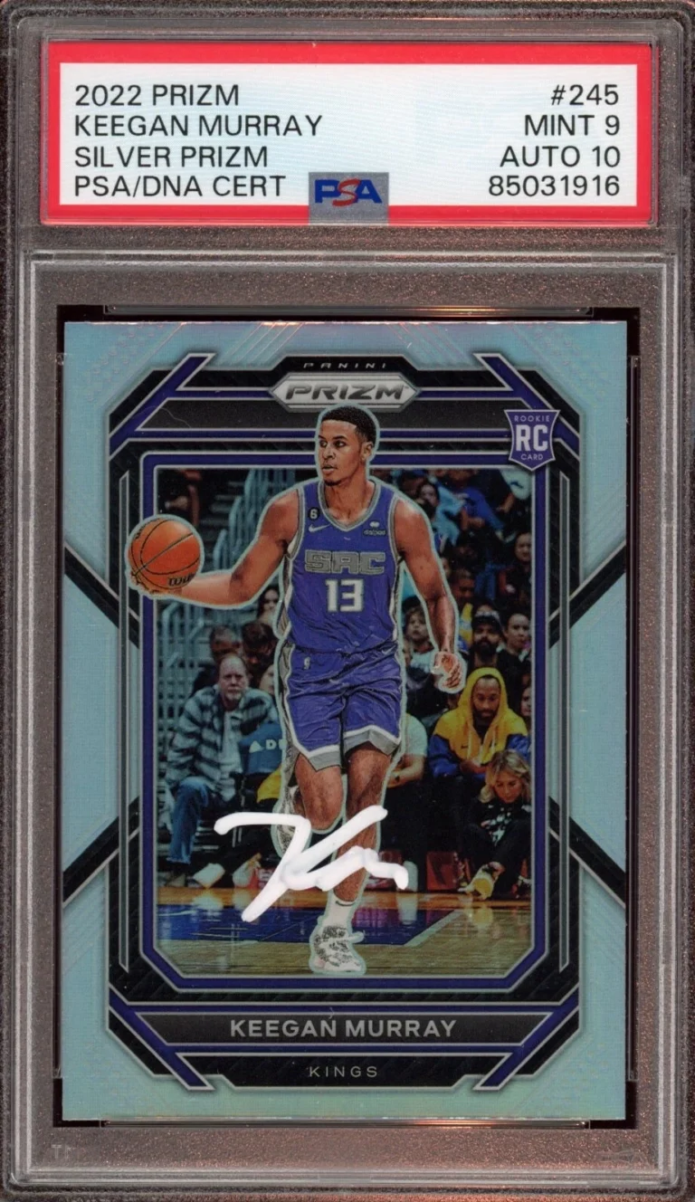 2022 Panini Prizm #245 Keegan Murray Silver Prizm Rookie Card Auto Psa MINT 9/10
