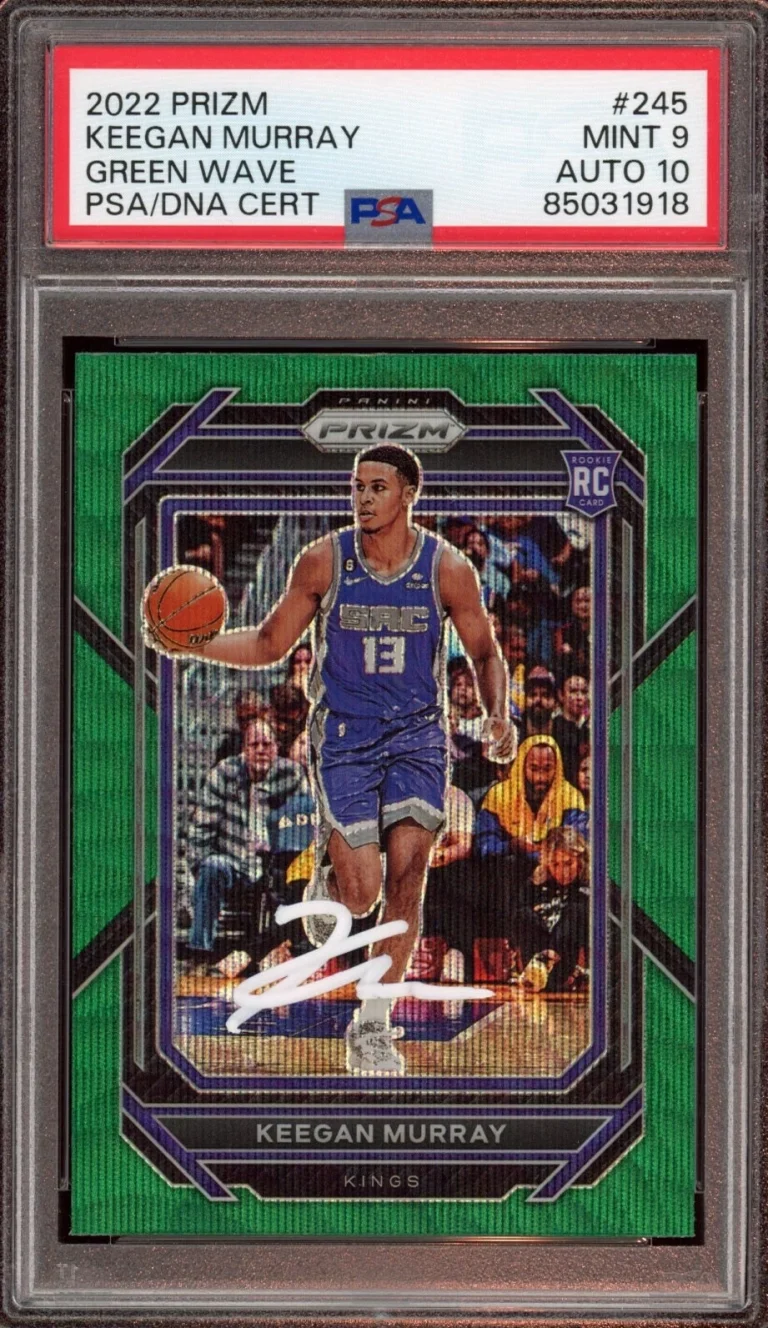 2022 Panini Prizm #245 Keegan Murray Green Wave Rookie Card Auto Psa MINT 9/10