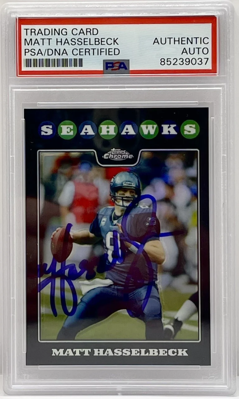 Matt Hasselbeck Signed 2008 Topps Chrome Card Seattle Seahawks PSA/DNA Slabbed