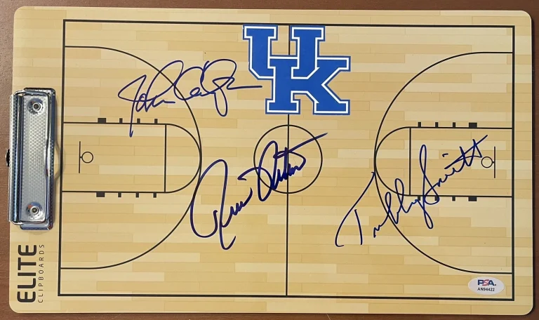 Calipari Pitino Smith Triple Signed Kentucky Wildcats Coaches Clipboard PSA/DNA