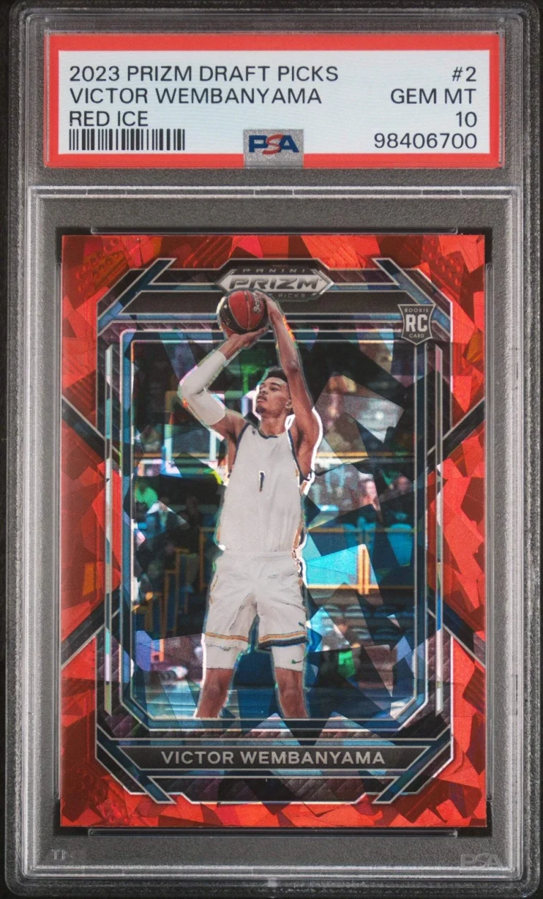Graded 2023 Panini Prizm Victor Wembanyama #2 Red Ice RC Basketball Card PSA 10