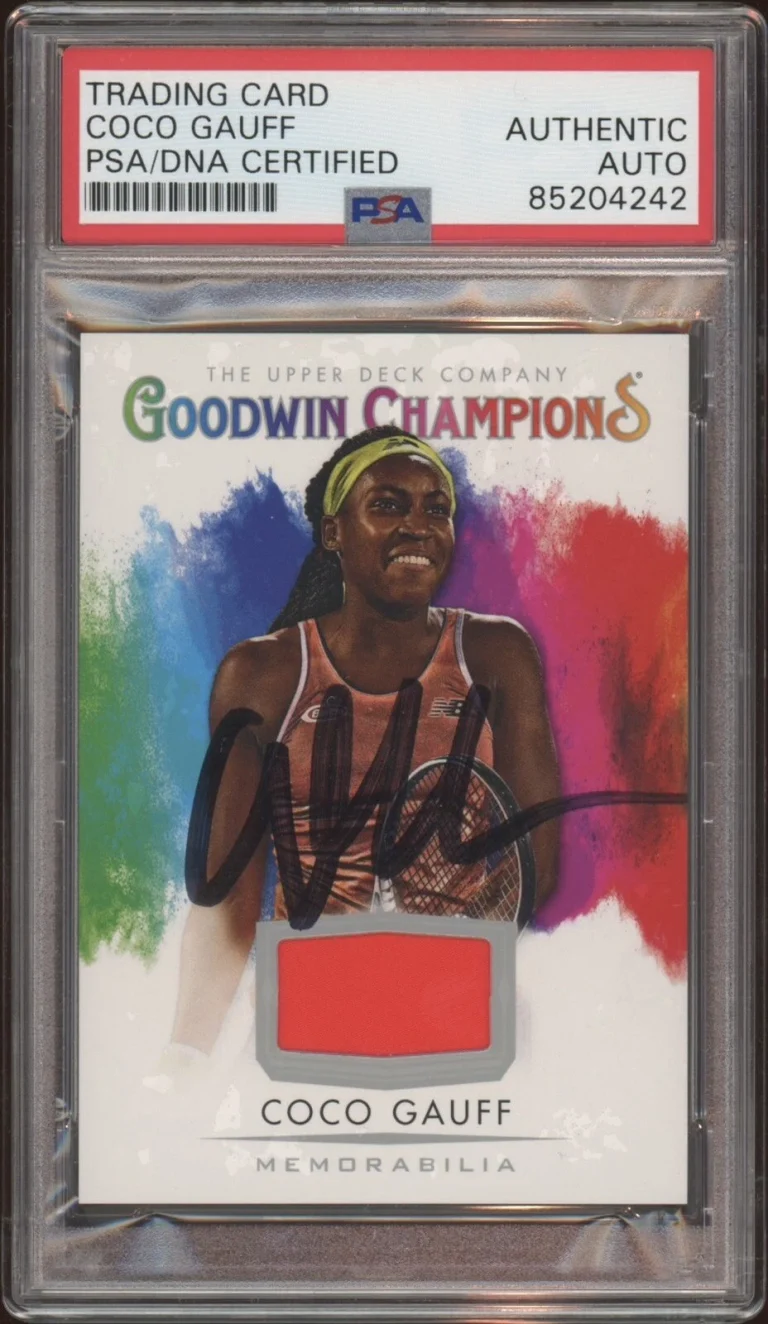 Coco Gauff Signed 2021 UD Goodwin Champions Splash Of Color Memorabilia Auto Psa
