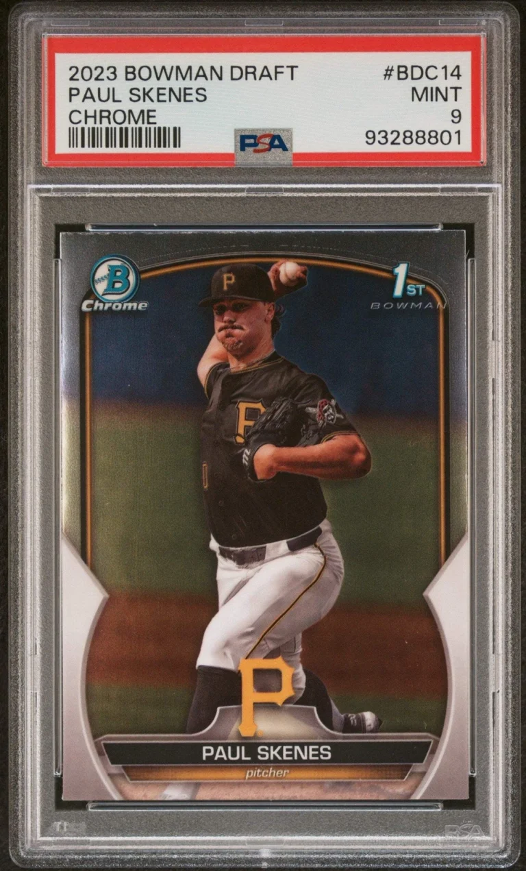 Graded 2023 Topps Bowman Draft Paul Skenes #BDC14 Chrome RC Baseball Card PSA 9